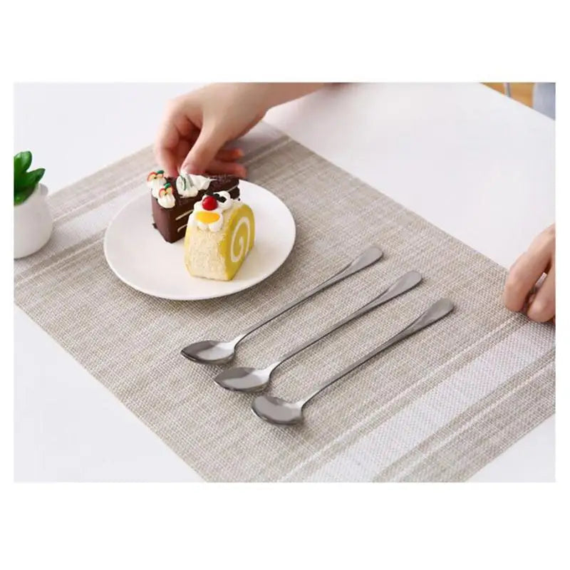 Long Handle Stainless Steel Spoon – Coffee, Dessert & Dining Kitchen Spoon Axl