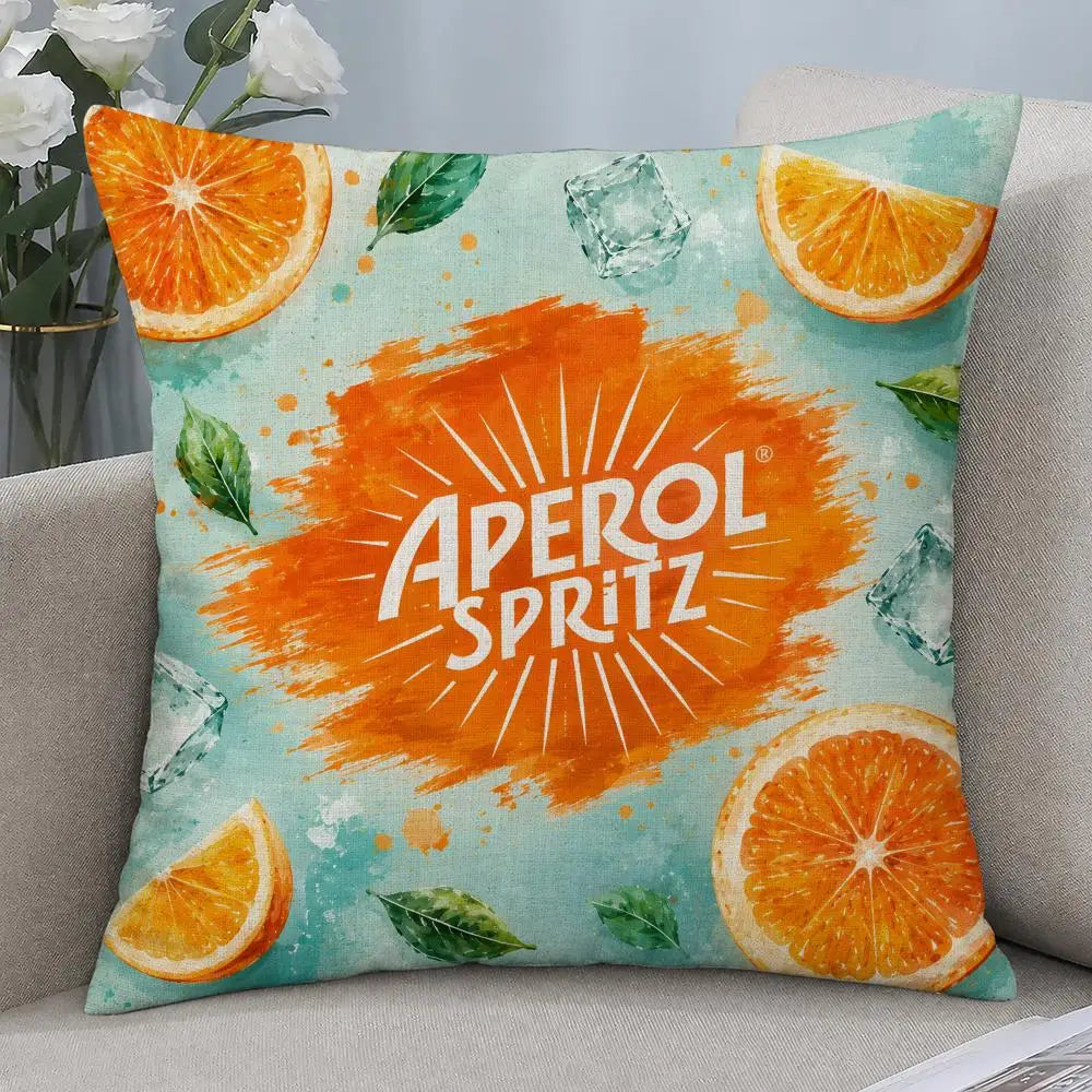 Aperol Spritz Linen Cushion Cover – Breathable Sofa Pillowcase Linen Cushion Cover Axl White10 45X45cm