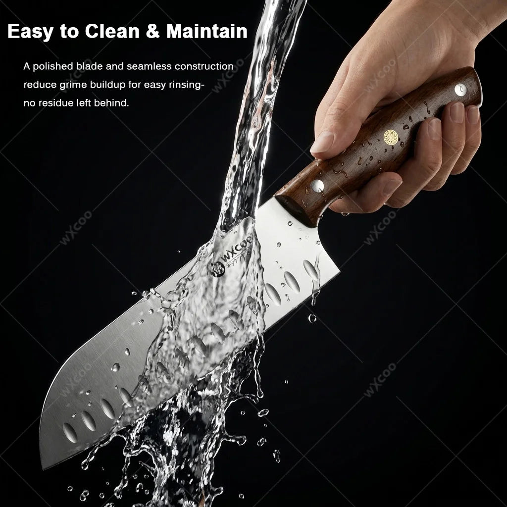 WXCOO 7.8" Santoku Knife – Japanese Stainless Steel Chef Knife Santoku Chef Knife Axl