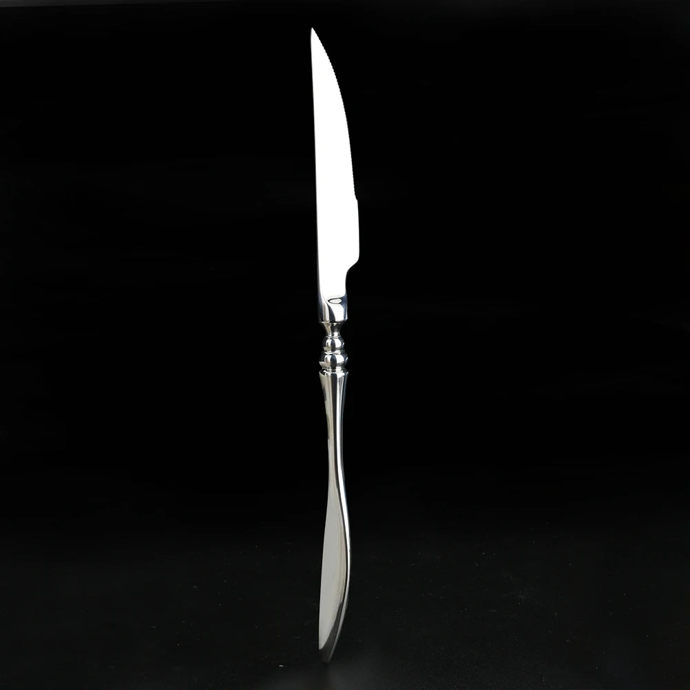 304 Stainless Steel Flatware Set – Mirror Finish Willow Leaf Handle Flatware Set Axl