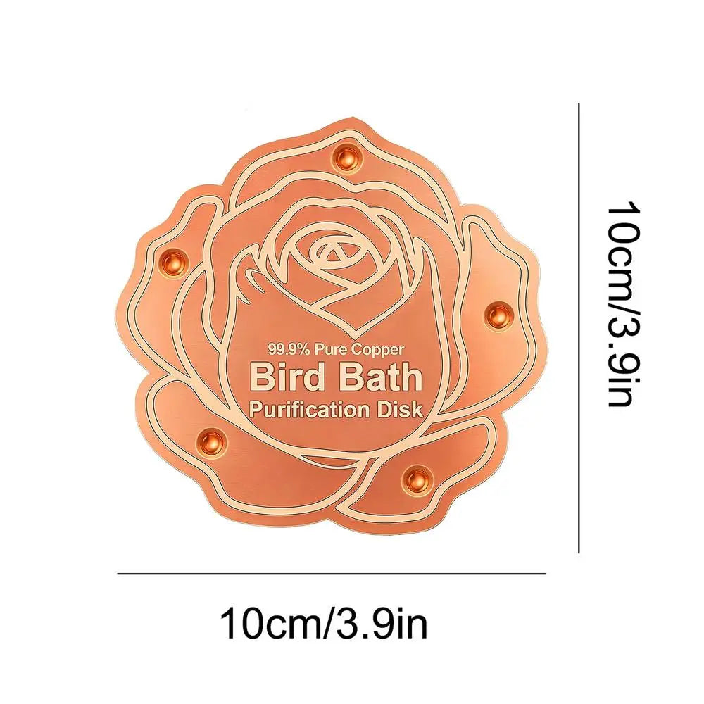 Copper Bird Bath Purifier Disk – Natural Ion Water Cleaner Bird Bath Accessory Axl B