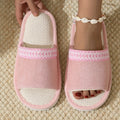 Women's Hemp Canvas Platform Slippers – Indoor Flat Slides Women's Indoor Slippers Axl pink 36-37