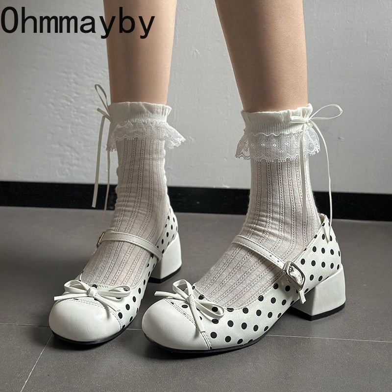 Women's Mary Jane Pumps – Butterfly-Knot Buckle Block Heel Mary Jane Pumps Axl