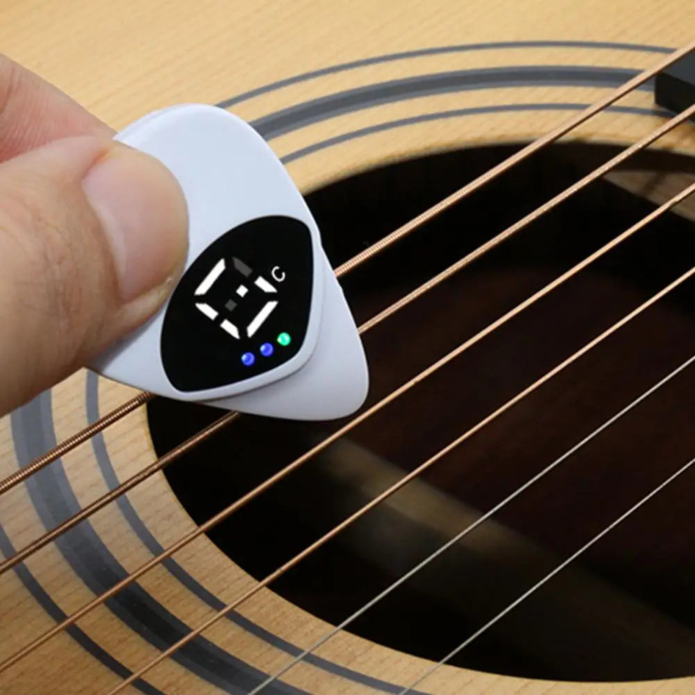 2-in-1 Guitar Pick Tuner – 12-Tone Pitch Calibrator Guitar Pick Tuner Axl
