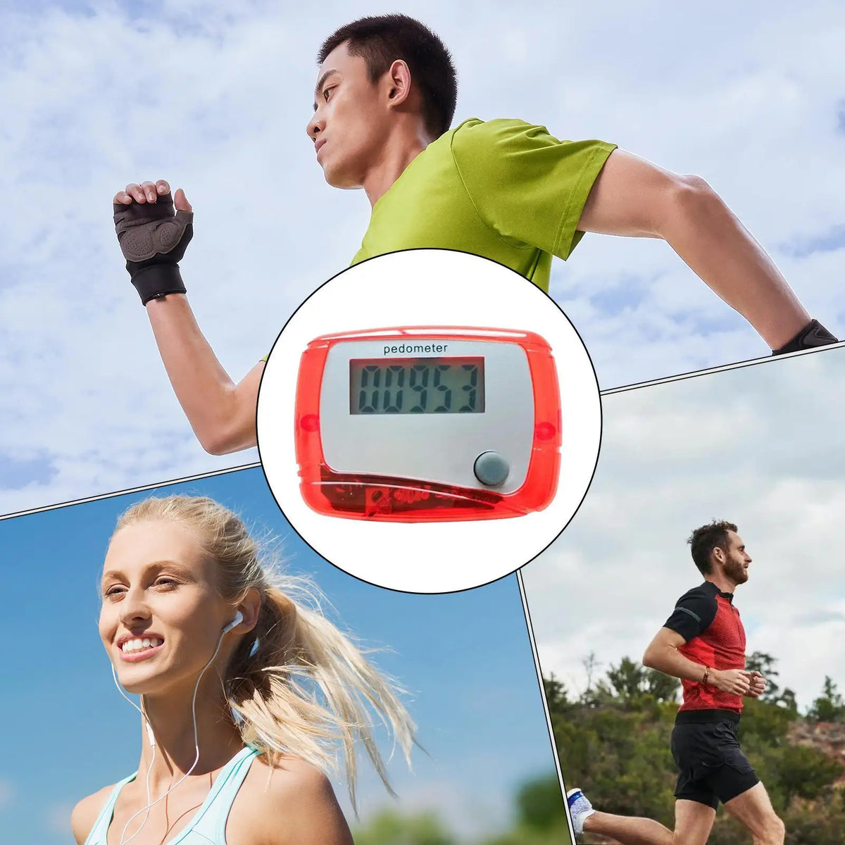 LCD Clip-On Digital Pedometer – Step Counter for Walking Clip-On Pedometer Axl