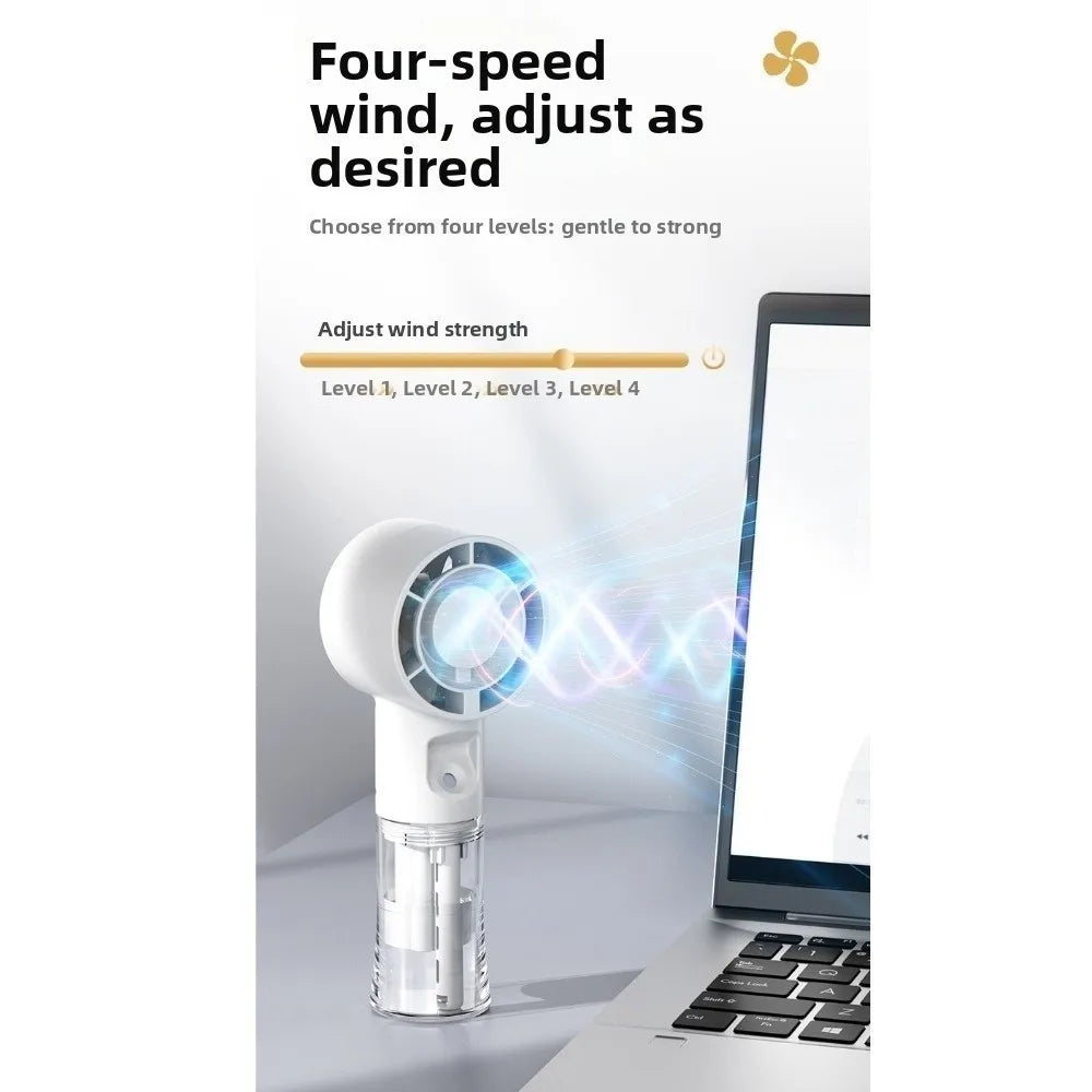 USB Rechargeable Handheld Misting Fan – 4 Speeds | Mini Spray Handheld Misting Fan Axl