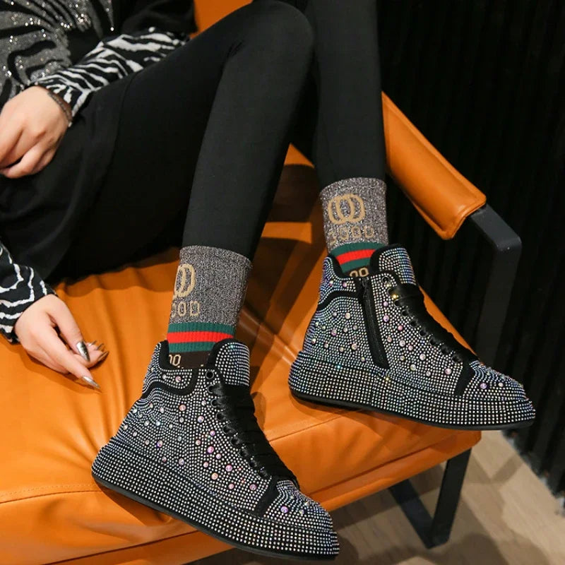 Women's Diamond Glitter Ankle Boots – Warm Winter Snow Boots Women's Ankle Boots Axl