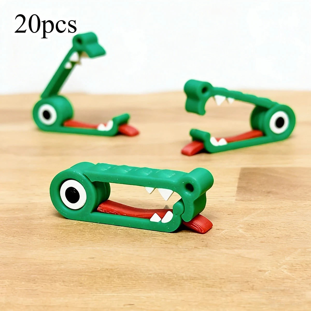 Crocodile Cable Organizer Clips 10/20 Pack – Cute Cord Holder Cable Organizer Clips Axl Green-20pcs