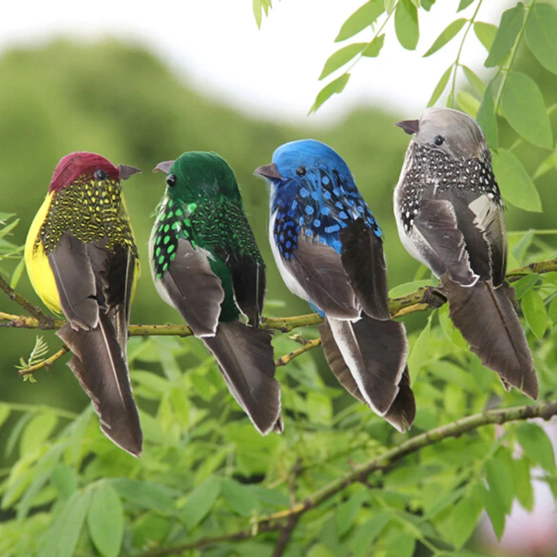 Artificial Feather Bird Clip – Fake Sparrow Garden Decoration Artificial Bird Decor Axl