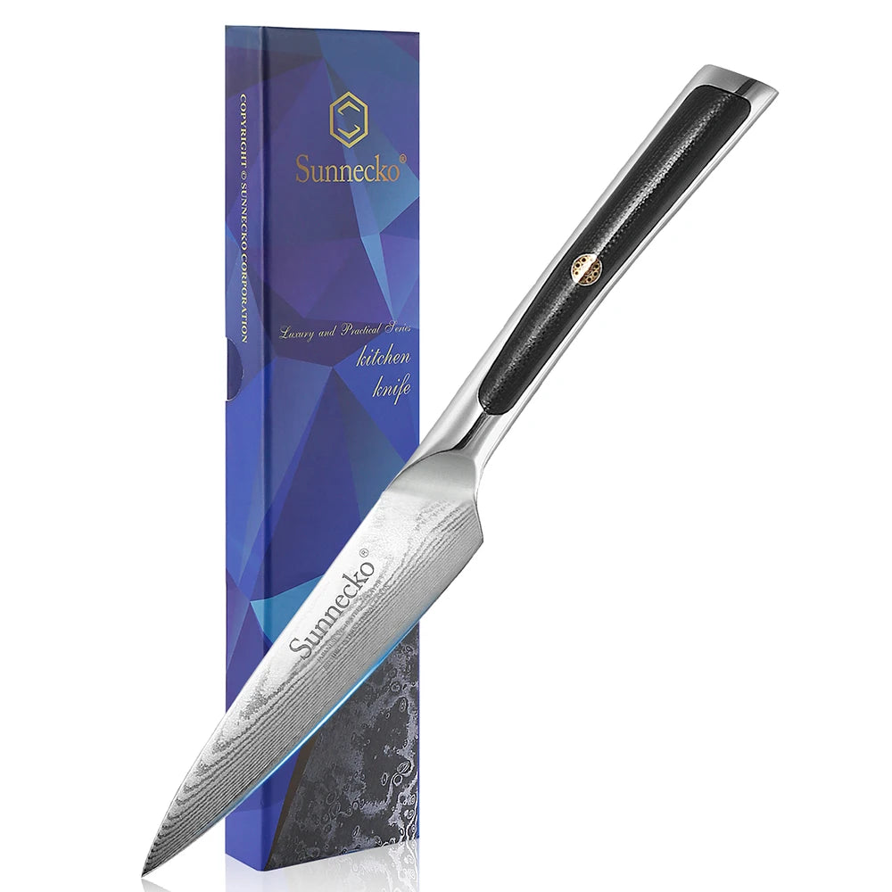 Sunnecko 3.5" Damascus Paring Knife – 73-Layer VG10 G10 Handle Damascus Paring Knife Axl China Mainland 3.5 inch