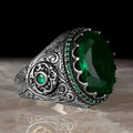 Huitan Oval Blue Green Stone Vintage Cocktail Ring | Women Cocktail Ring Axl T0557 9