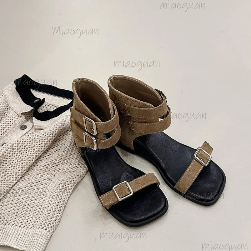 Women's Wedge Platform Sandals – Open Toe Ankle Buckle Heels Wedge Platform Sandals Axl