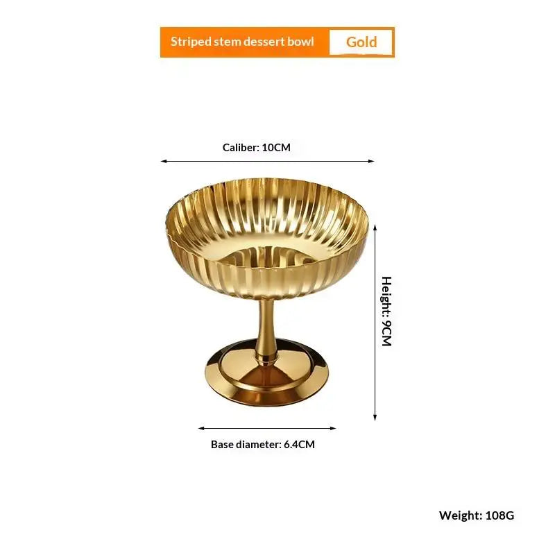 Stainless Steel Retro Dessert Goblet – Ice Cream & Fruit Cup Dessert Serving Cup Axl 1 Gold