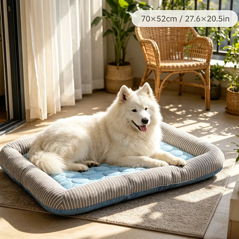 KEMORELA Ice Silk Cooling Dog Mat – Breathable Pet Sleeping Pad Dog Cooling Mat Axl 70x52cm