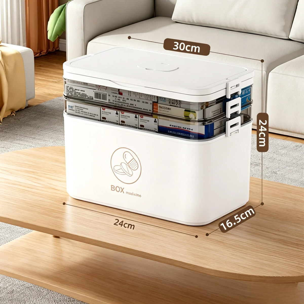 3-Tier Home Medicine Storage Box – Leak-Resistant Organizer Medicine Storage Box Axl 3-Tier White As whown 1