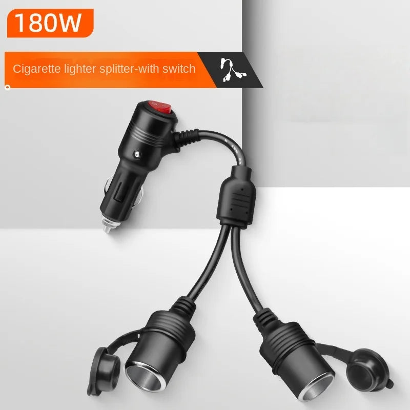 3-in-1 Car Lighter Splitter 180W 12V/24V Fast Charger Adapter Car Power Adapter Axl