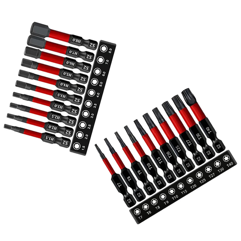 10-Pc 50mm Hex & Star Screwdriver Bit Set with Organizer Screwdriver Bit Set Axl