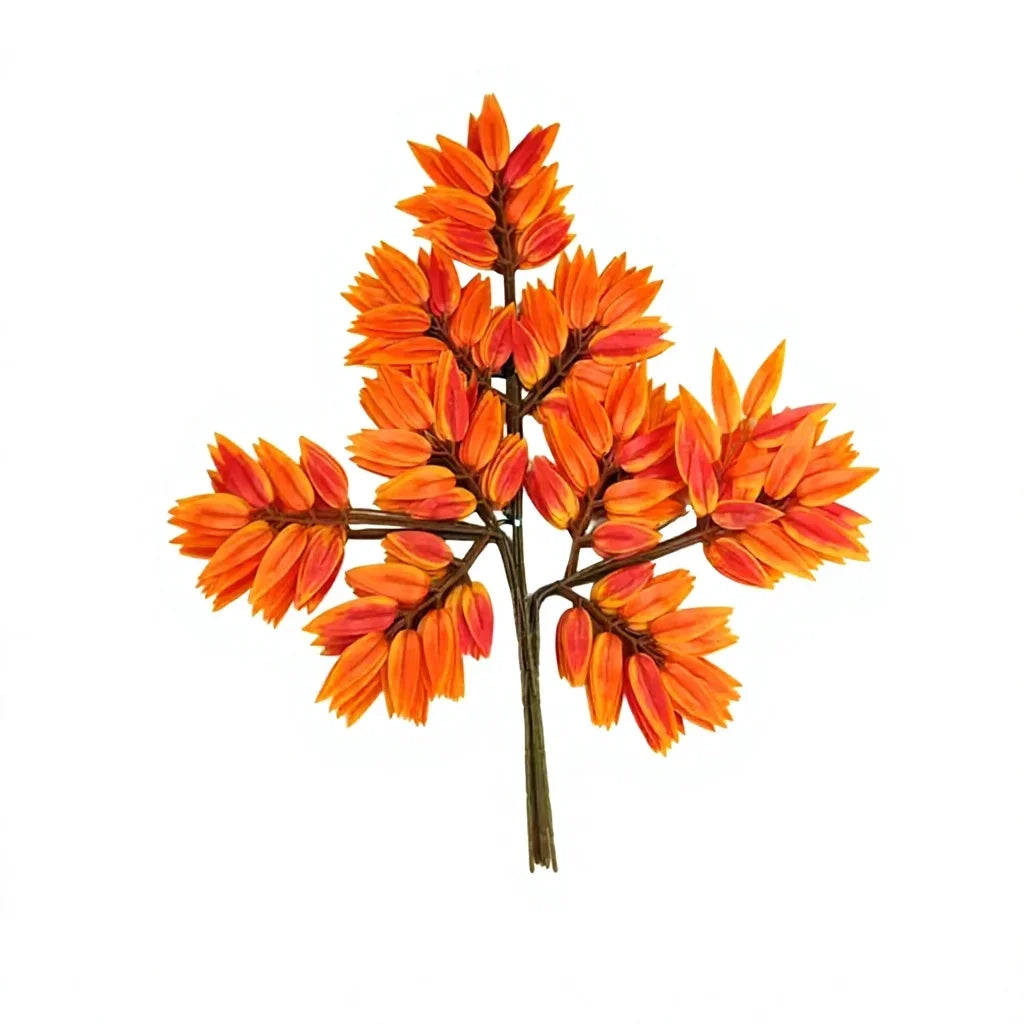 Artificial Banyan Maple Mango Leaf Stems | 12pc Fake Foliage