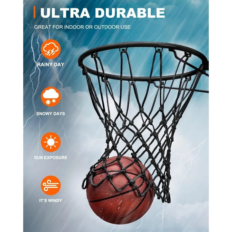 Black Basketball Net Replacement – Indoor & Outdoor Standard Rim Basketball Net Axl