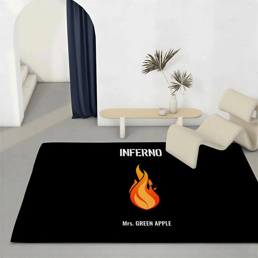 Mrs. GREEN APPLE Flannel Floor Mat – Non-Slip Indoor Rug Flannel Floor Mat Axl White4 60x90cm