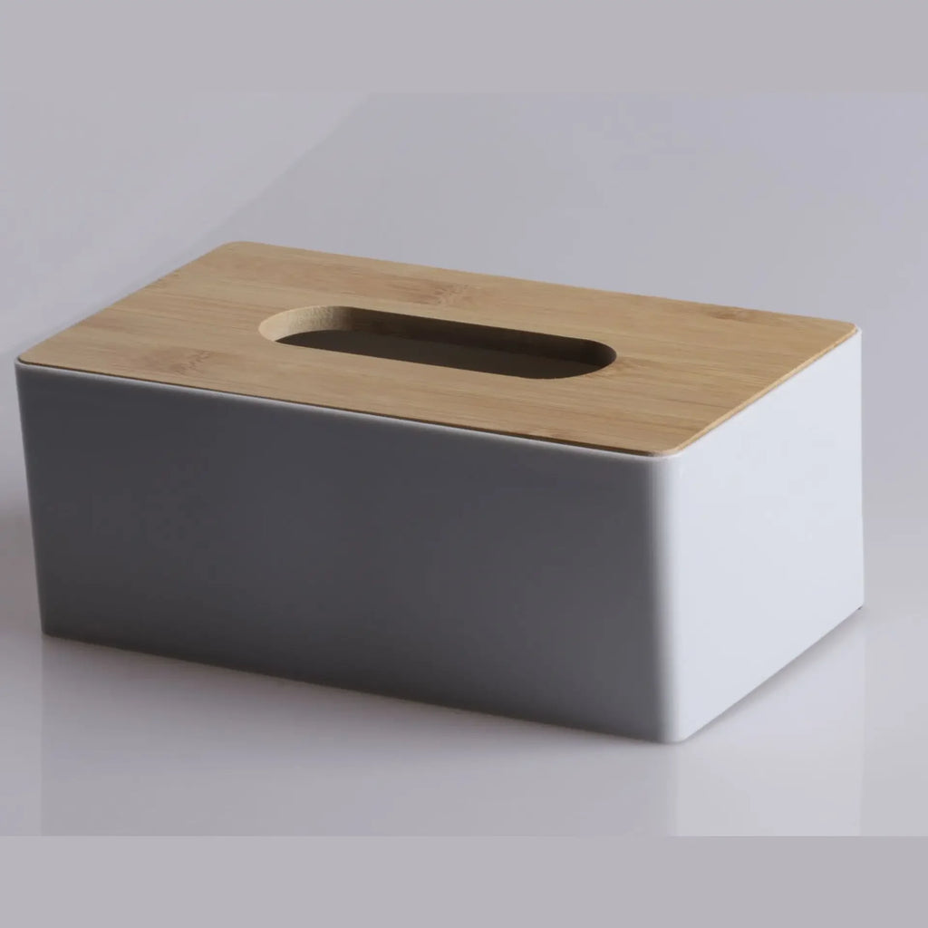 Bamboo Wood Tissue Box Cover | Napkin Holder Home & Hotel Décor Tissue Box Cover Axl Grey