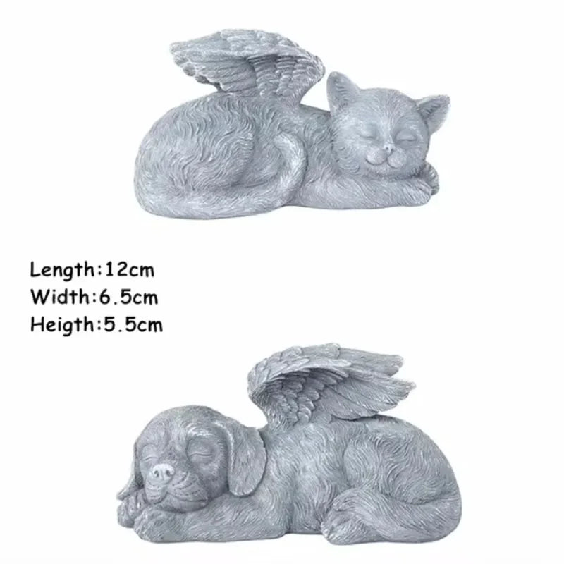 Resin Angel Dog & Cat Memorial Statue – Garden Keepsake Gift Garden Memorial Statue Axl