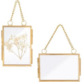 Double Glass Floating Photo Frame Set – 2 Styles, Brass Gold Floating Glass Frame Axl AECH04-19214