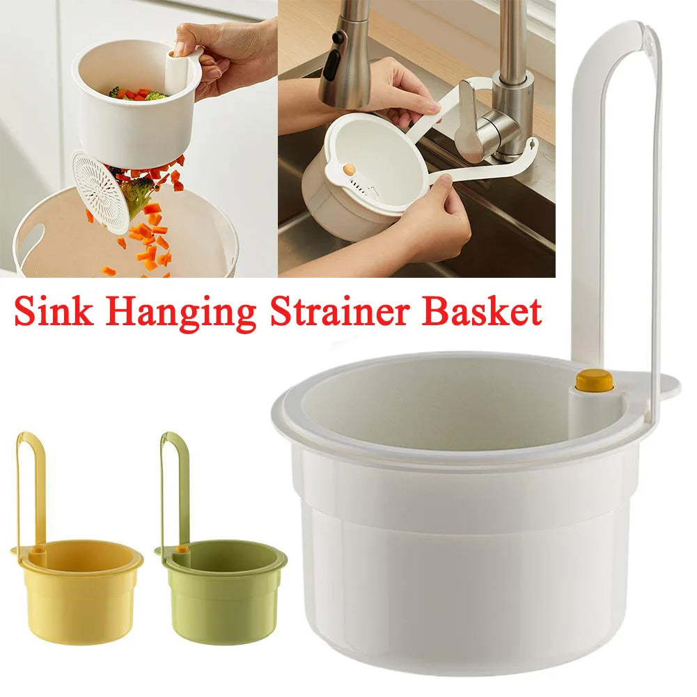 KITPIPI Hanging Sink Strainer Basket – Push-Down Drain Filter Sink Strainer Basket Axl