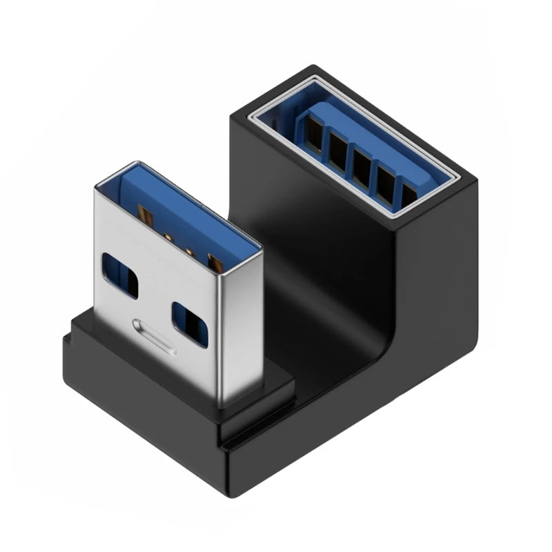 90° USB 3.0 Right Angle Adapter Male to Female 10Gbps USB Angle Adapter Axl U shaped front