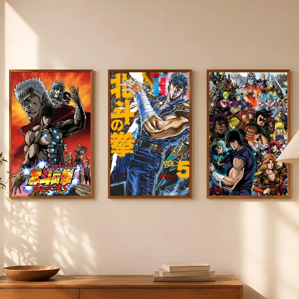 Fist of the North Star Anime Poster – HD PVC Self-Stick Wall Art Anime Wall Poster Axl