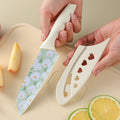 SHENJIU Tulip Print Stainless Steel Kitchen Knife Set – 2 Pc Kitchen Knife Set Axl 1pcs