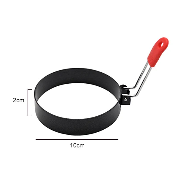 Stainless Steel Egg & Pancake Ring Molds – 4-Size Nonstick Set Egg & Pancake Rings Axl Red 4inch