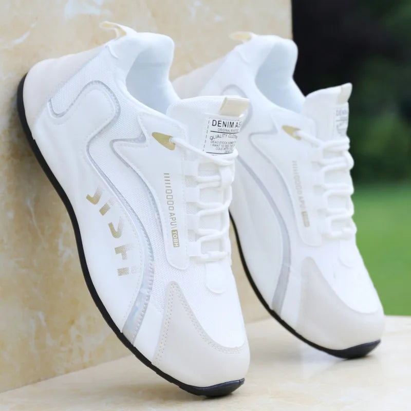 YBQJOO Men's Breathable Casual Sneakers | Anti-Slip Lace-Up Men's Casual Sneakers Axl