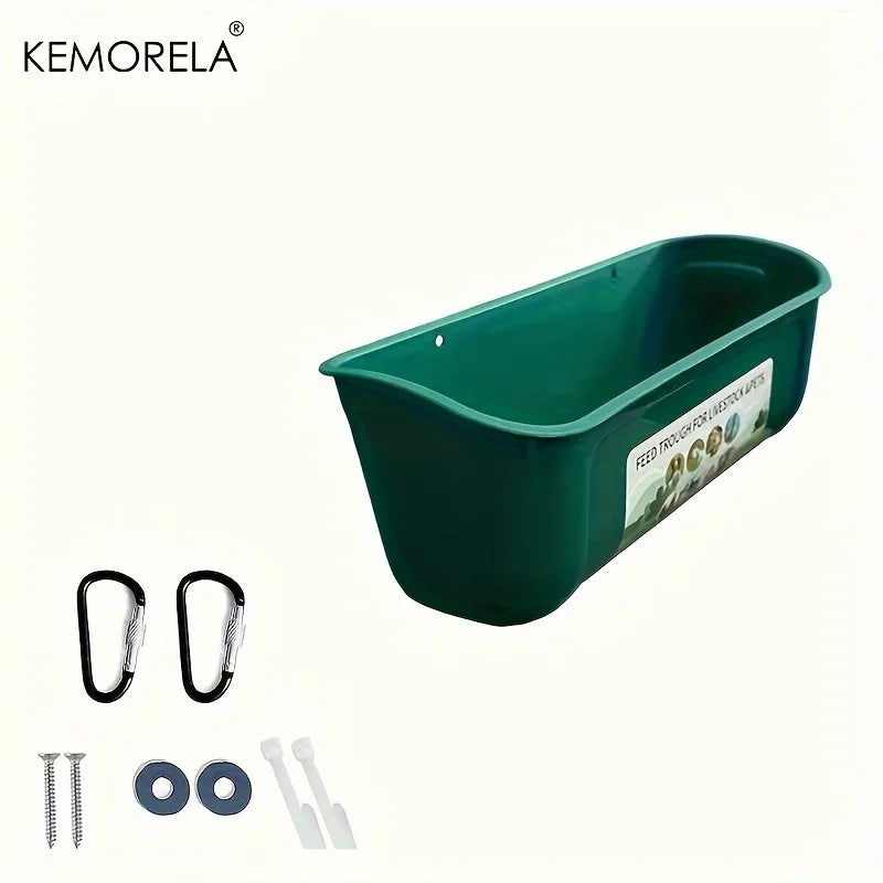 KEMORELA Large Hanging Chicken Feeder – Fence-Mounted Poultry Poultry Feeder Axl Green