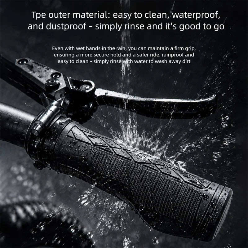 Ergonomic Bike Handlebar Grips – TPE Lock-On Anti-Slip MTB Bike Handlebar Grips Axl