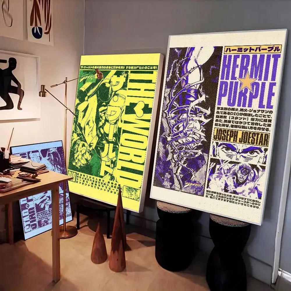 JoJo's Bizarre Adventure Anime Poster – Self-Adhesive Wall Art Anime Wall Poster Axl