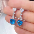 Huitan Sparkling Heart CZ Drop Earrings – Women's Fashion CZ Drop Earrings Axl E1735