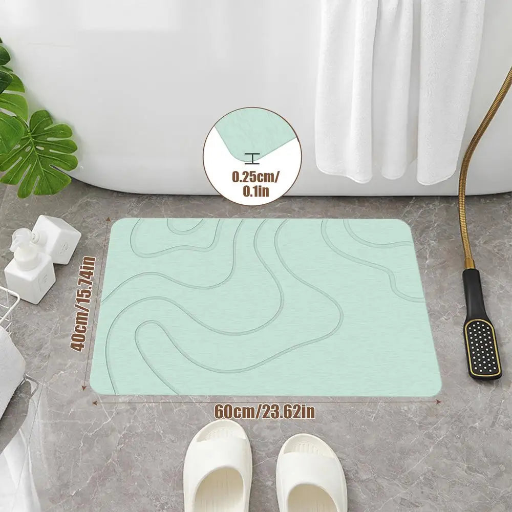 Quick-Dry Non-Slip Bath Mat – Absorbent Shower & Door Rug Bath Mat Axl Green