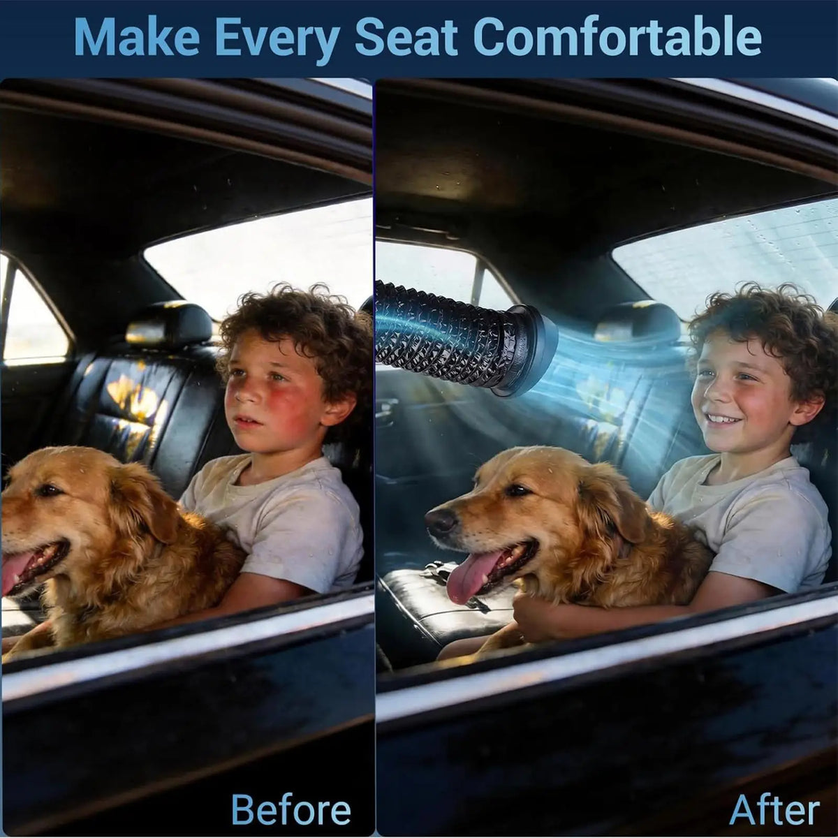 Foldable Car AC Vent Extender – 3M Hose for Back Seat Car Vent Extender Axl