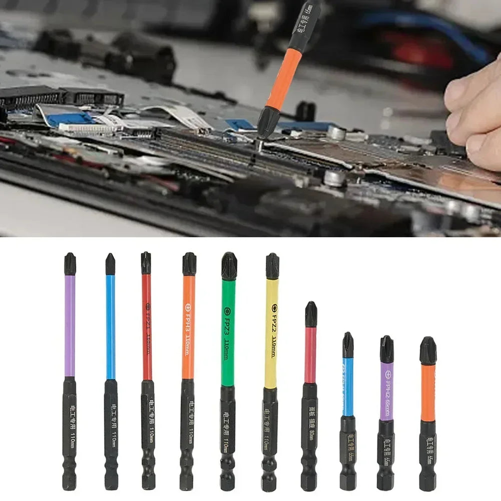 10pc Magnetic Electrician Screwdriver Bit Set 65–110mm Cross Screwdriver Bit Set Axl