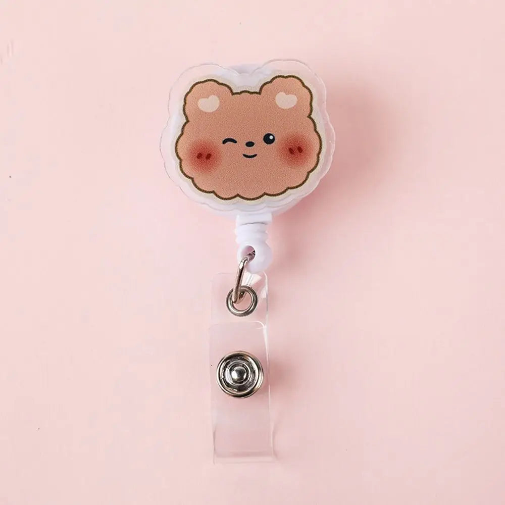 Retractable Badge Reel – Cartoon Acrylic ID Card Holder Clip Retractable Badge Reel Axl Style 3