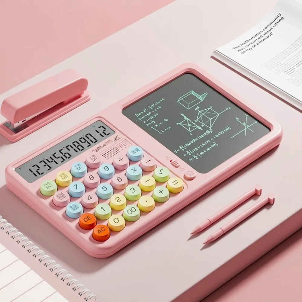 Large Display Calculator with Notepad, Voice & Erasable Writing Pad Desktop Calculator Axl