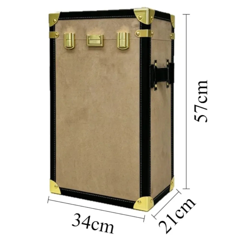 Retro 50L Large Storage Box – Leather & Flannel Organizer Bin Storage Organizer Box Axl Large