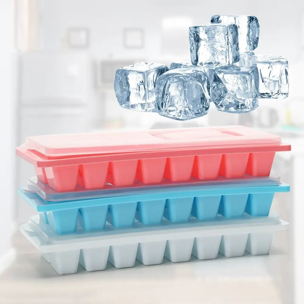 16-Cube Stackable Ice Cube Tray with Lid – Reusable & Easy Fill Ice Cube Tray Axl