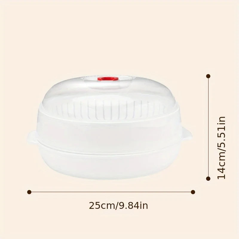 Microwave Steamer – Food Grade High Temp Cooking Tool Microwave Steamer Axl White monolayer