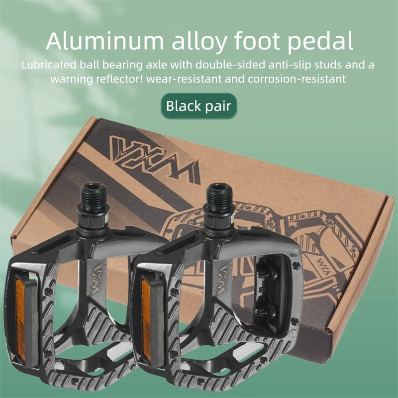 Ultralight Aluminum MTB Bike Pedals – Non-Slip Wide Platform Bike Pedals Axl Black
