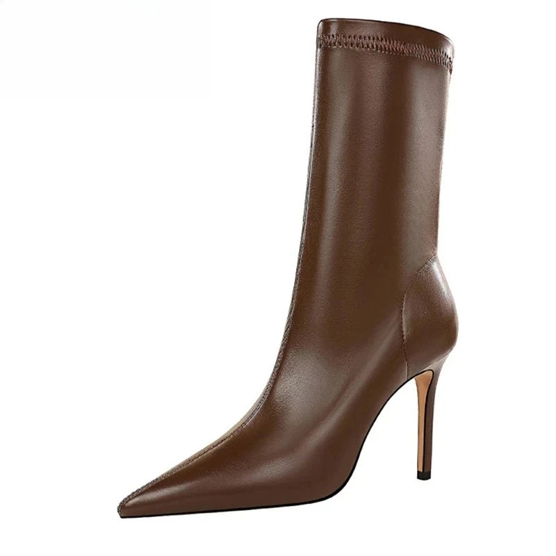 Women's Pointed Toe Ankle Boots – Thin Heel Street Style Women's Ankle Boots Axl
