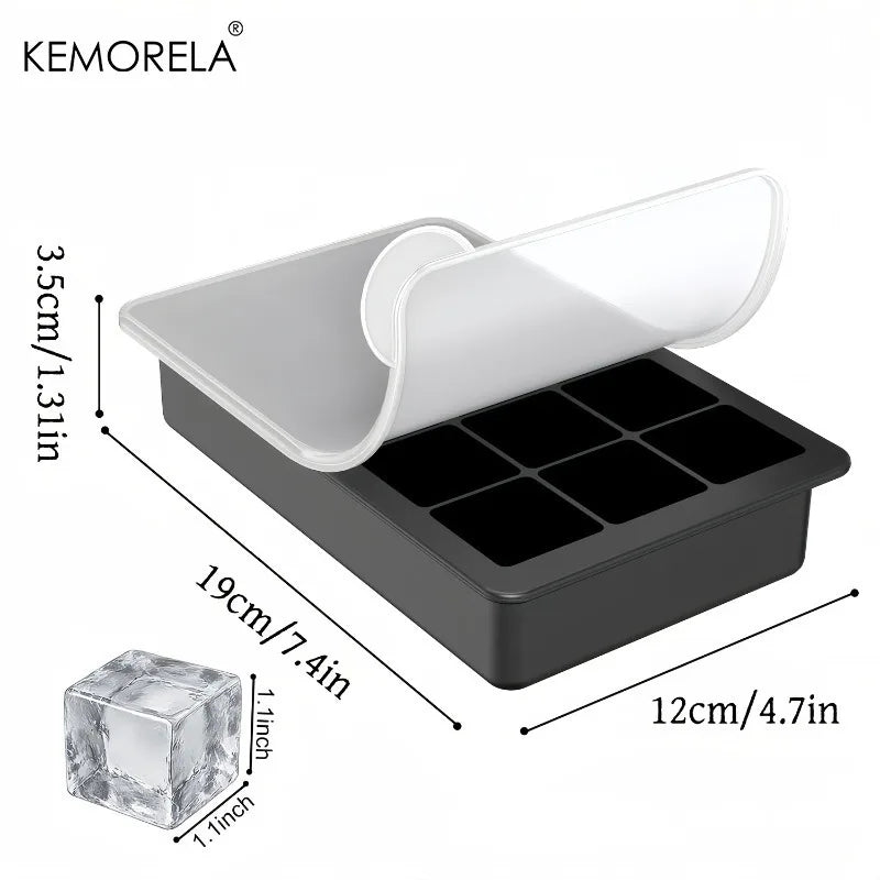 15-Grid Silicone Ice Cube Mold with Lid | Whiskey Cocktail Silicone Ice Mold Axl