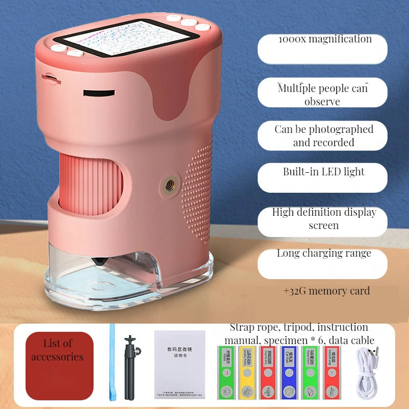 Handheld Digital Microscope with Screen & Photo Sharing – 5000X Digital Microscope Axl 3
