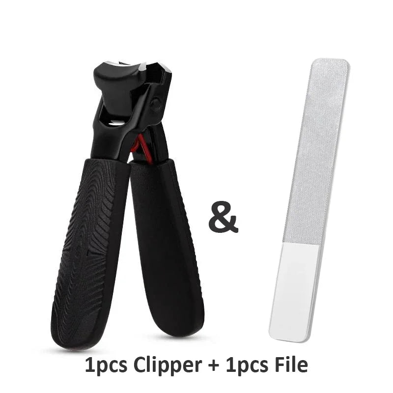 Stainless Steel Nail Clipper – Sharp Fingernail & Toenail Cutter Nail Clipper Axl Black and file-2Pcs-